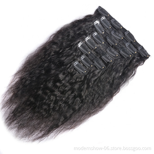 Factory Wholesale price 100 human hair  clip in hair extensions vendors cuticle aglined brazilian hair